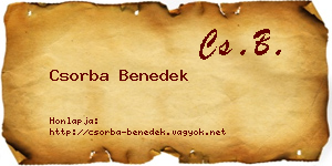 Csorba Benedek névjegykártya