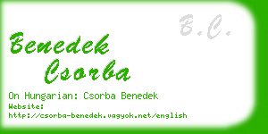 benedek csorba business card